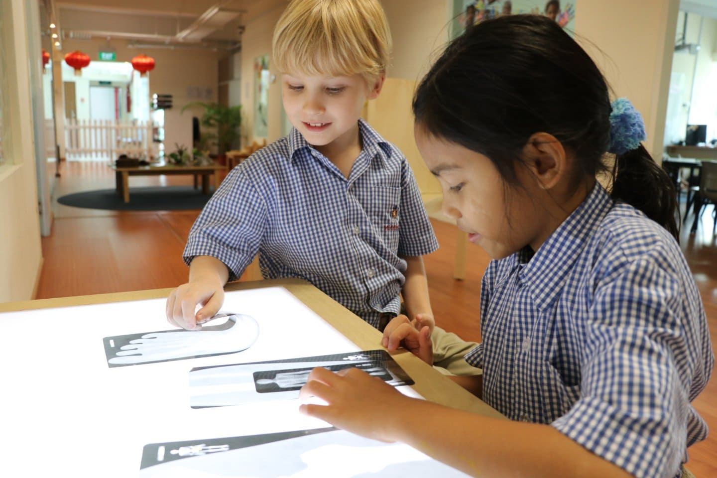 Curious student exploring