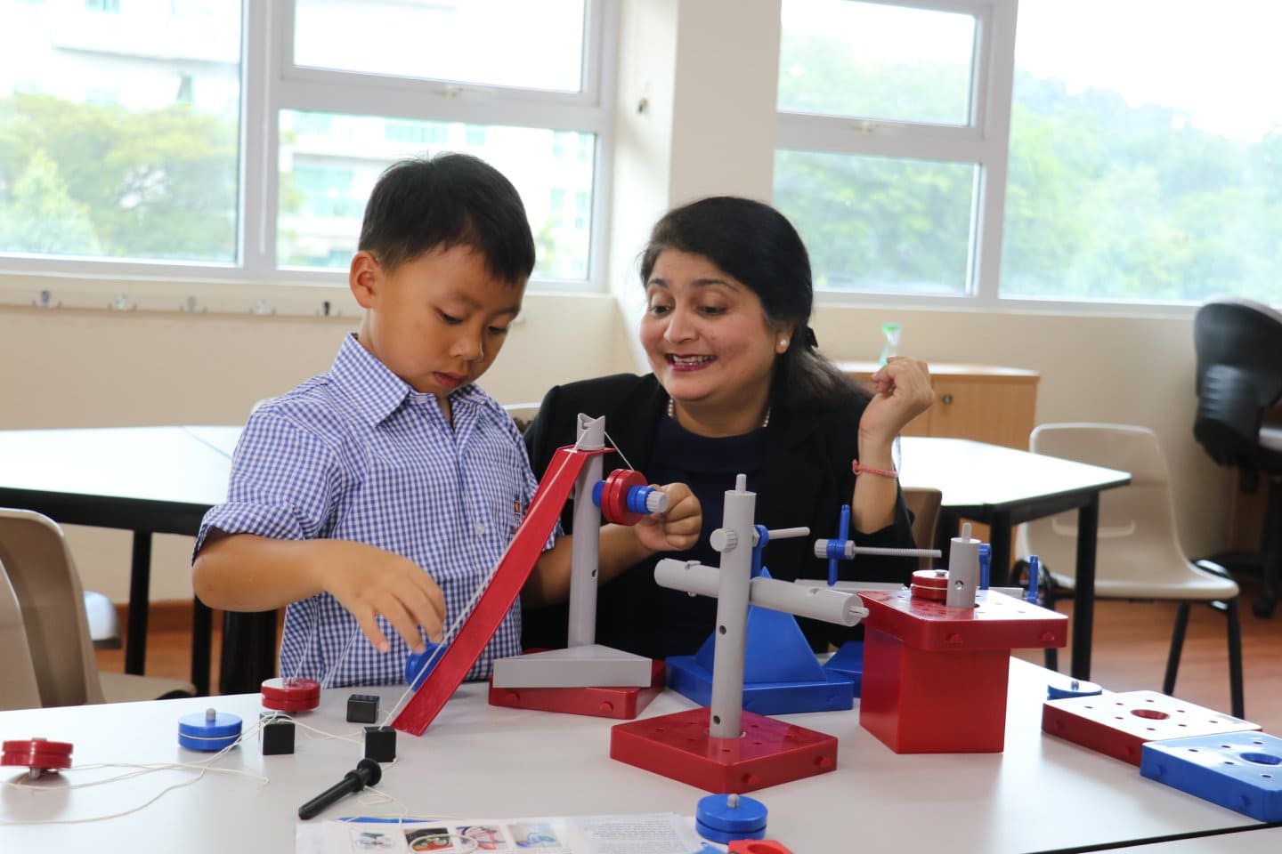 Teacher and student, hands-on activity