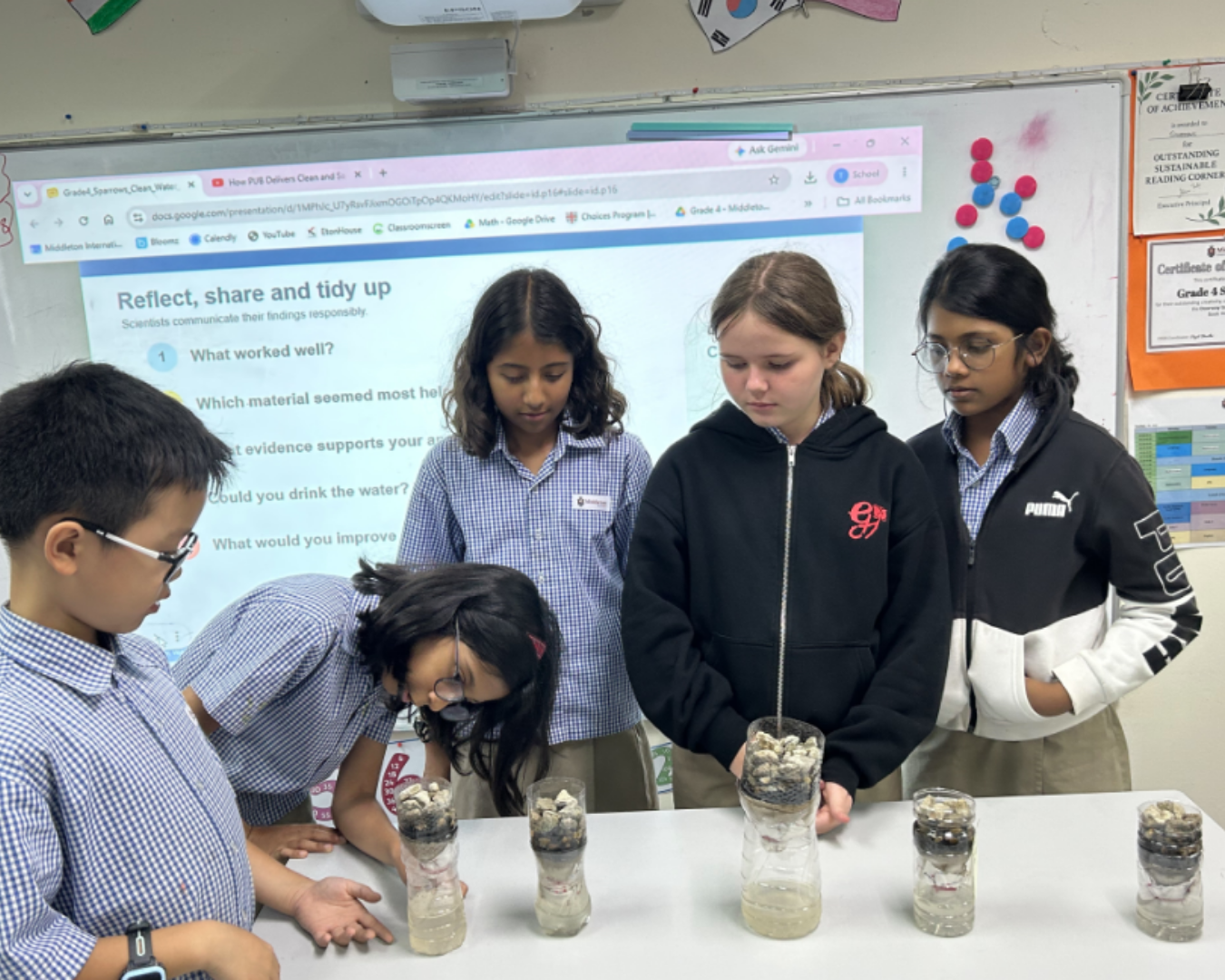 Students presenting findings from their water inquiry project